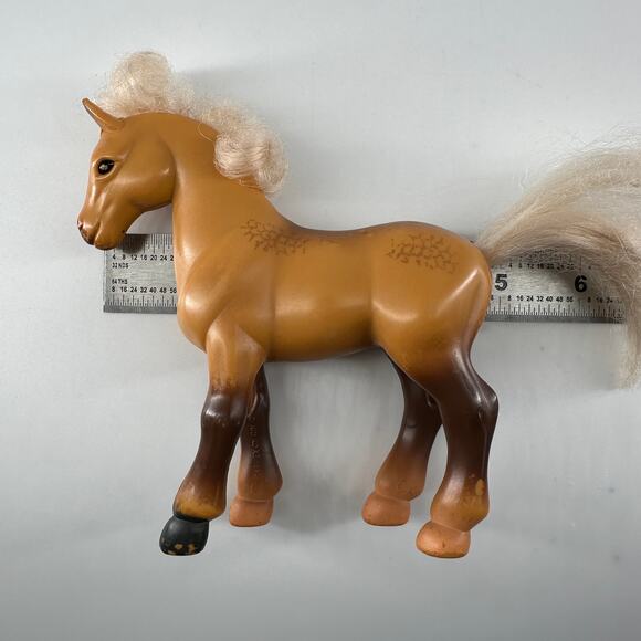 1990 Kid Kore Palomino Toy Horse Figure Blonde Mane & Tail Vintage 7” - Picture 3 of 10